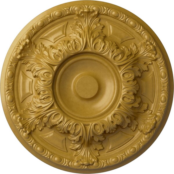 Ekena Millwork Granada Ceiling Medallion (Fits Canopies up to 7 1/8"), Hnd-Painted Iridescent Gold, 19"OD x 1 1/2"P CM19GAIGS - main